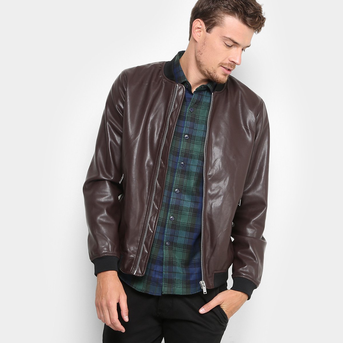 Jaqueta Broken Rules Bomber com Zíper Masculina - Café é ruim? Jaqueta Broken Rules Bomber com Zíper Masculina - Café é boa?