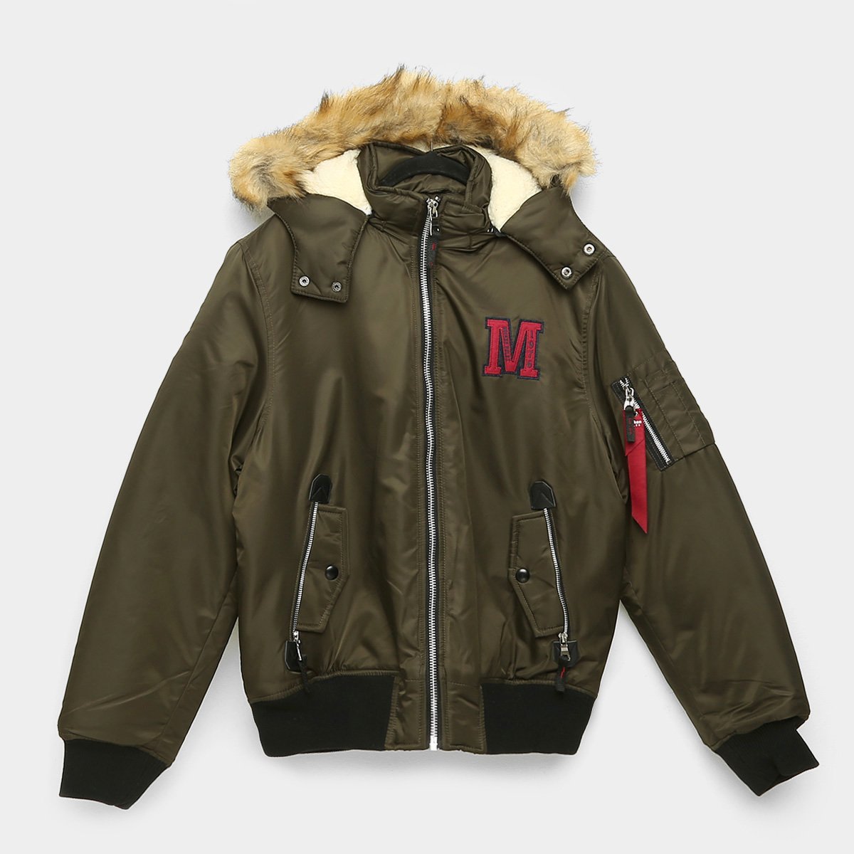 Jaqueta Broken Rules Bomber Patch Capuz Forrado Removível Pelo - Verde é ruim? Jaqueta Broken Rules Bomber Patch Capuz Forrado Removível Pelo - Verde é boa?