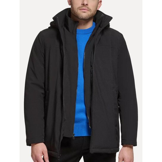 Jaqueta Calvin Klein Hooded Clássica Preta