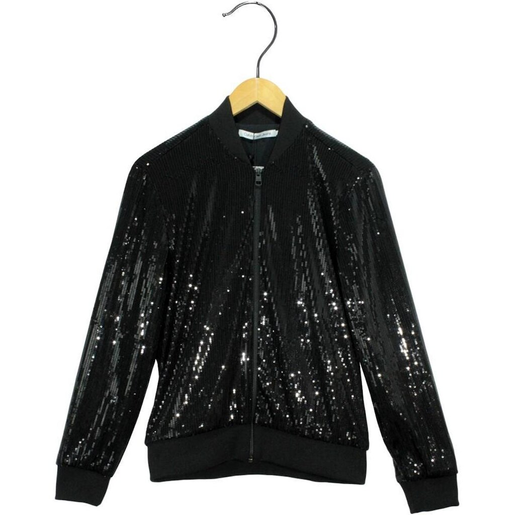 Jaqueta Calvin Klein Jeans Bomber Paete Preta Feminina