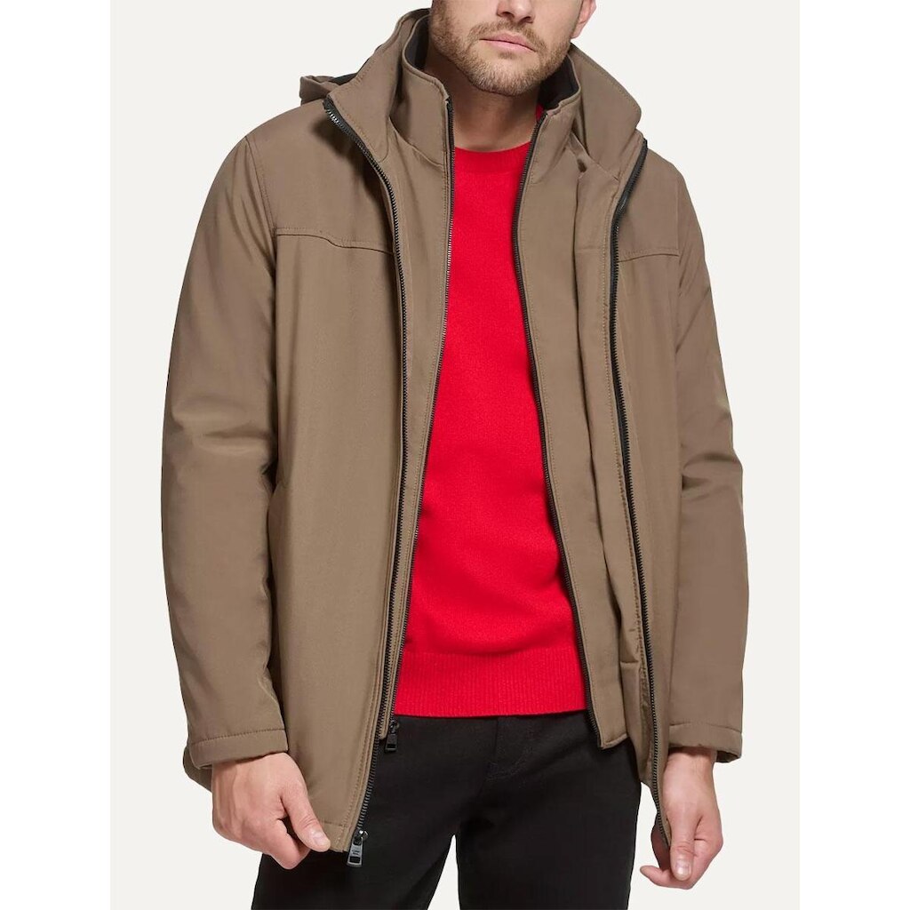 Jaqueta Calvin Klein Jeans Hooded Clássica Marrom