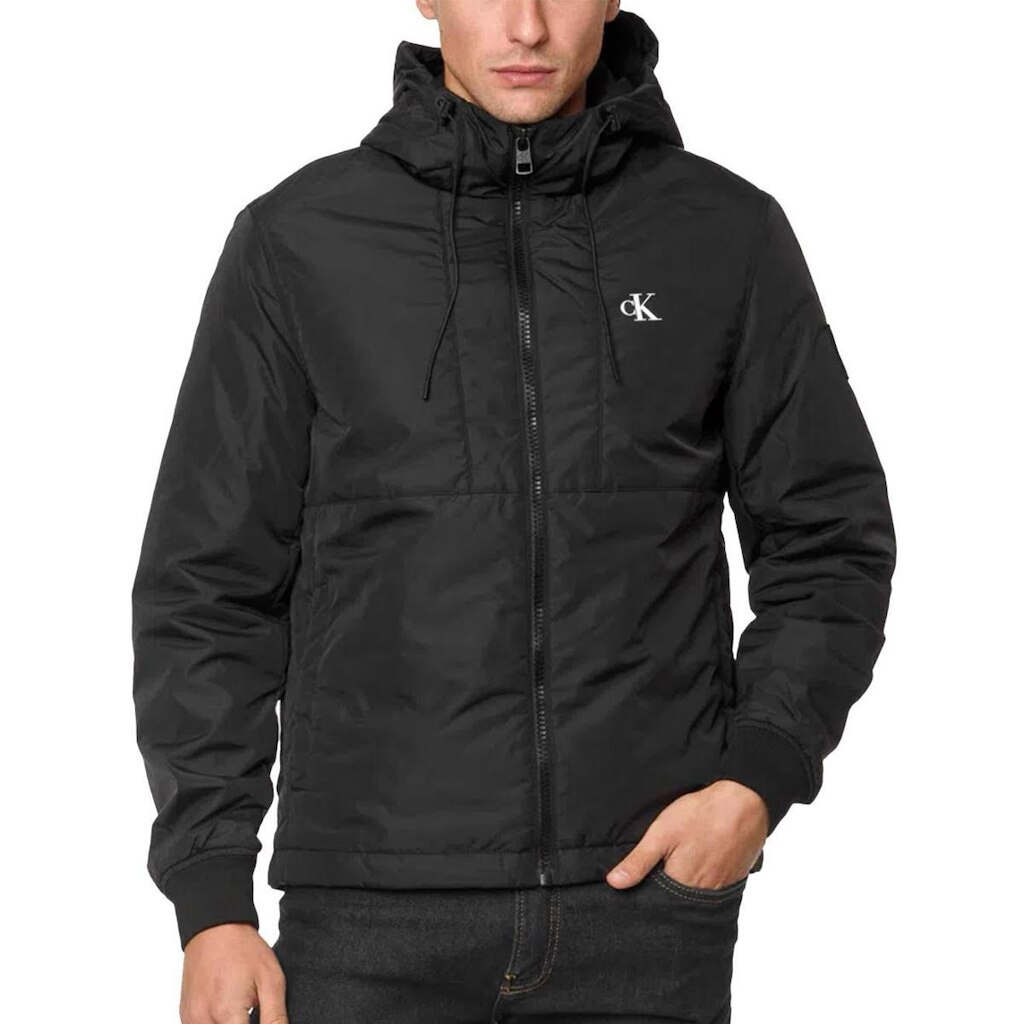 Jaqueta Calvin Klein Jeans Masculina Reciclada Chest Logo Preta