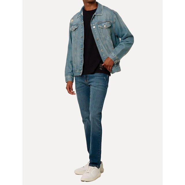 Jaqueta Calvin Klein Jeans Trucker Stoned Azul Escuro