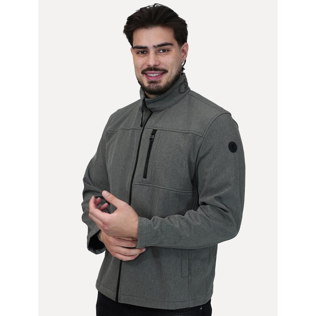 Jaqueta Calvin Klein Masculina Basic FullZiper Aquaguard Cinza Claro