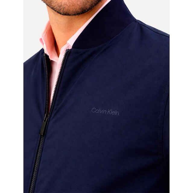 Jaqueta Calvin Klein Masculina Bomber Logo Full Zip Azul Marinho 40FM512 0598