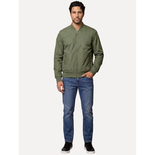 Jaqueta Calvin Klein Masculina Bomber Logo Full Zip Verde Oliva 40FM512 0601