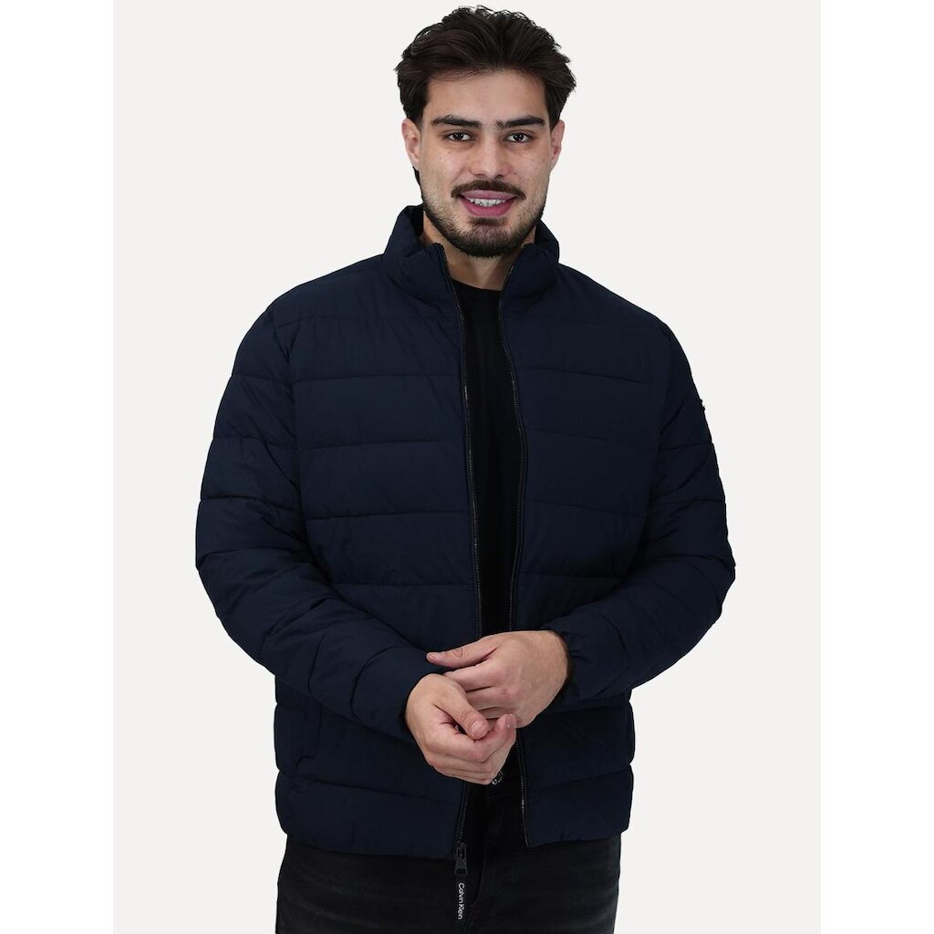Jaqueta Calvin Klein Masculina Matelassê Full-Zip Azul Marinho