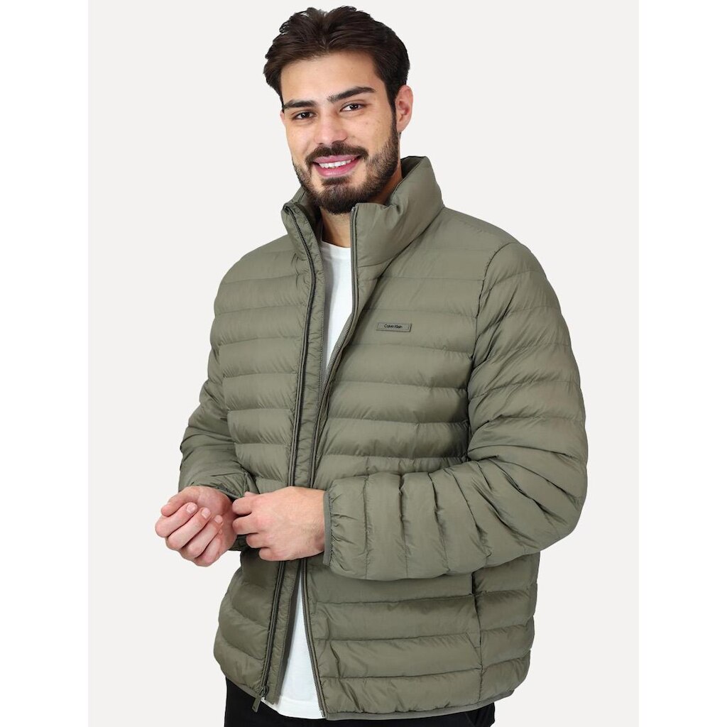 Jaqueta Calvin Klein Masculina Puffer Waterproof Caqui