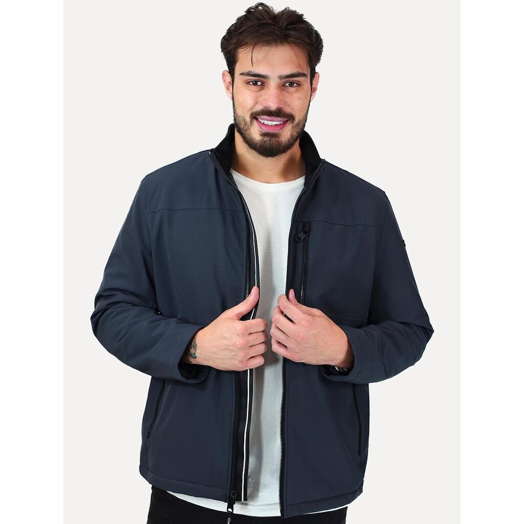 Jaqueta Calvin Klein Masculina Soft Shell Full-Zip Chumbo