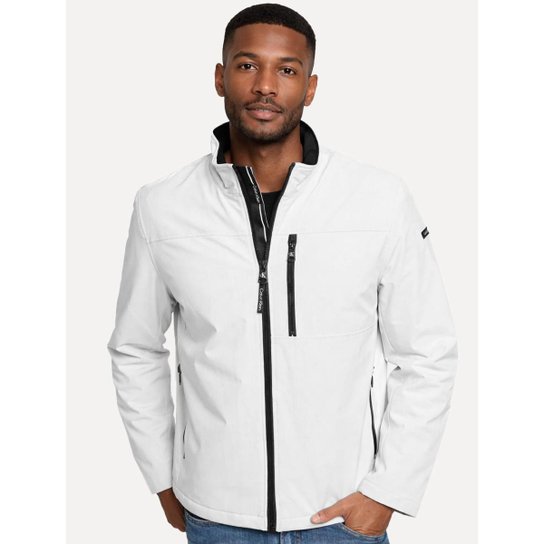 Jaqueta Calvin Klein Masculina Soft Shell Fur Branca CME05347 0900 ...