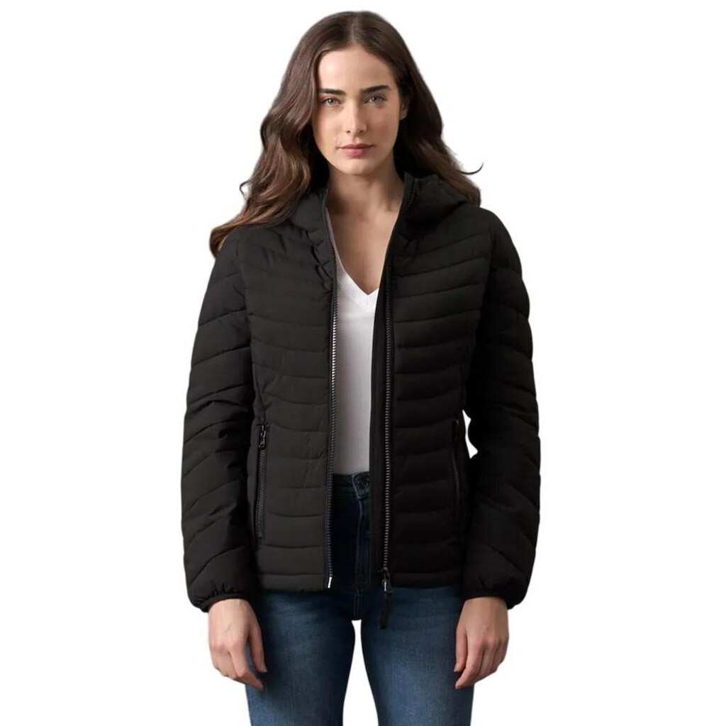 Jaqueta Calvin Klein Matelasse Acinturada Calvin Klein Preta Feminina