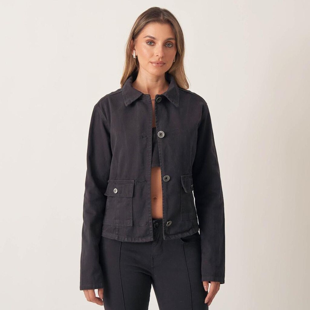 Jaqueta Camisa Jeans Bolso Cargo Pence
