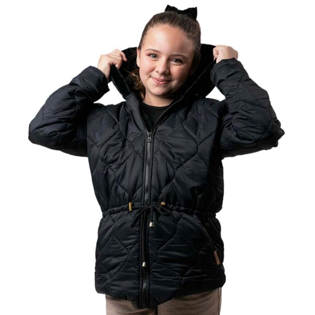 Jaqueta Casaco Infantil Matelassê Preto Diva Menina/Righsson