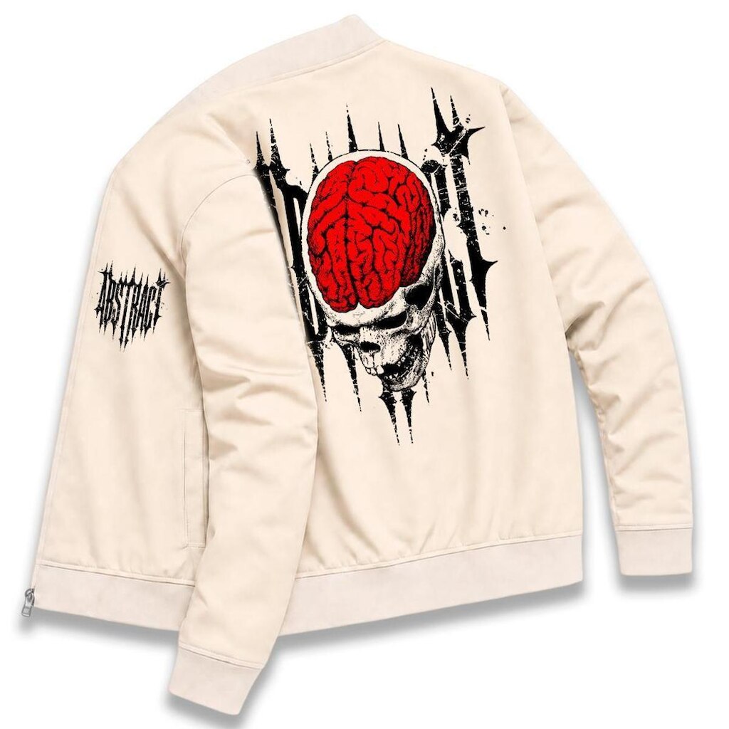 Jaqueta Casual Bomber Lifestyle Streetwear Gotico Cranio Skul Caveira Abstract Versatil Dia A Dia