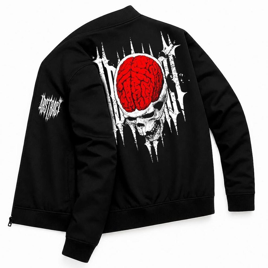 Jaqueta Casual Bomber Lifestyle Streetwear Gotico Cranio Skul Caveira Abstract Versatil Dia A Dia