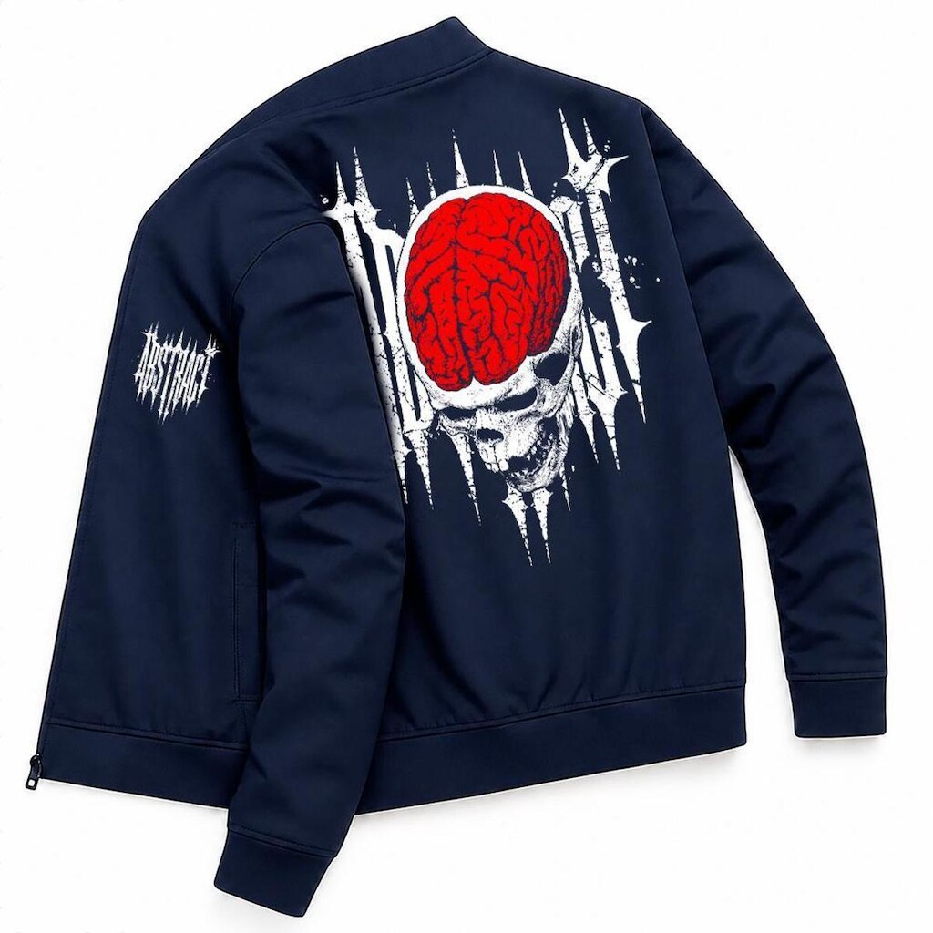 Jaqueta Casual Bomber Lifestyle Streetwear Gotico Cranio Skul Caveira Abstract Versatil Dia A Dia