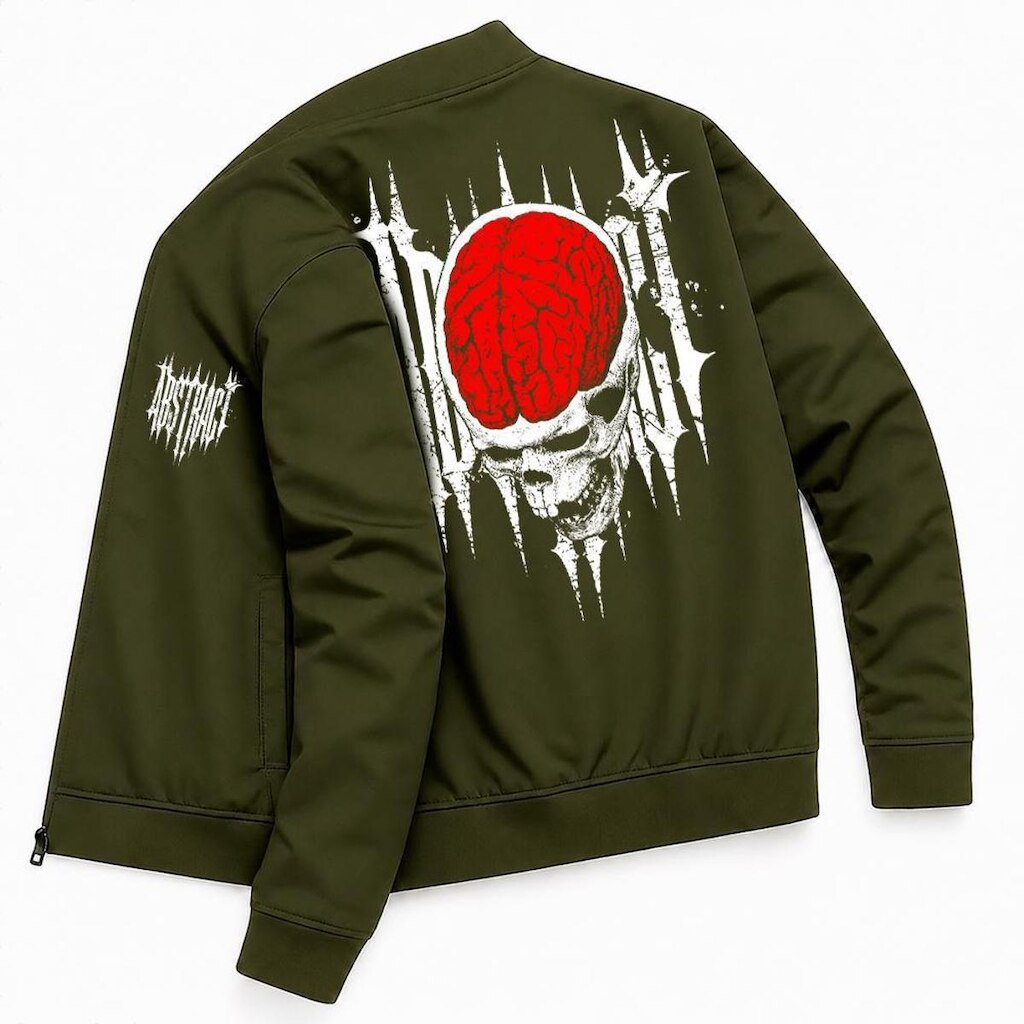Jaqueta Casual Bomber Lifestyle Streetwear Gotico Cranio Skul Caveira Abstract Versatil Dia A Dia