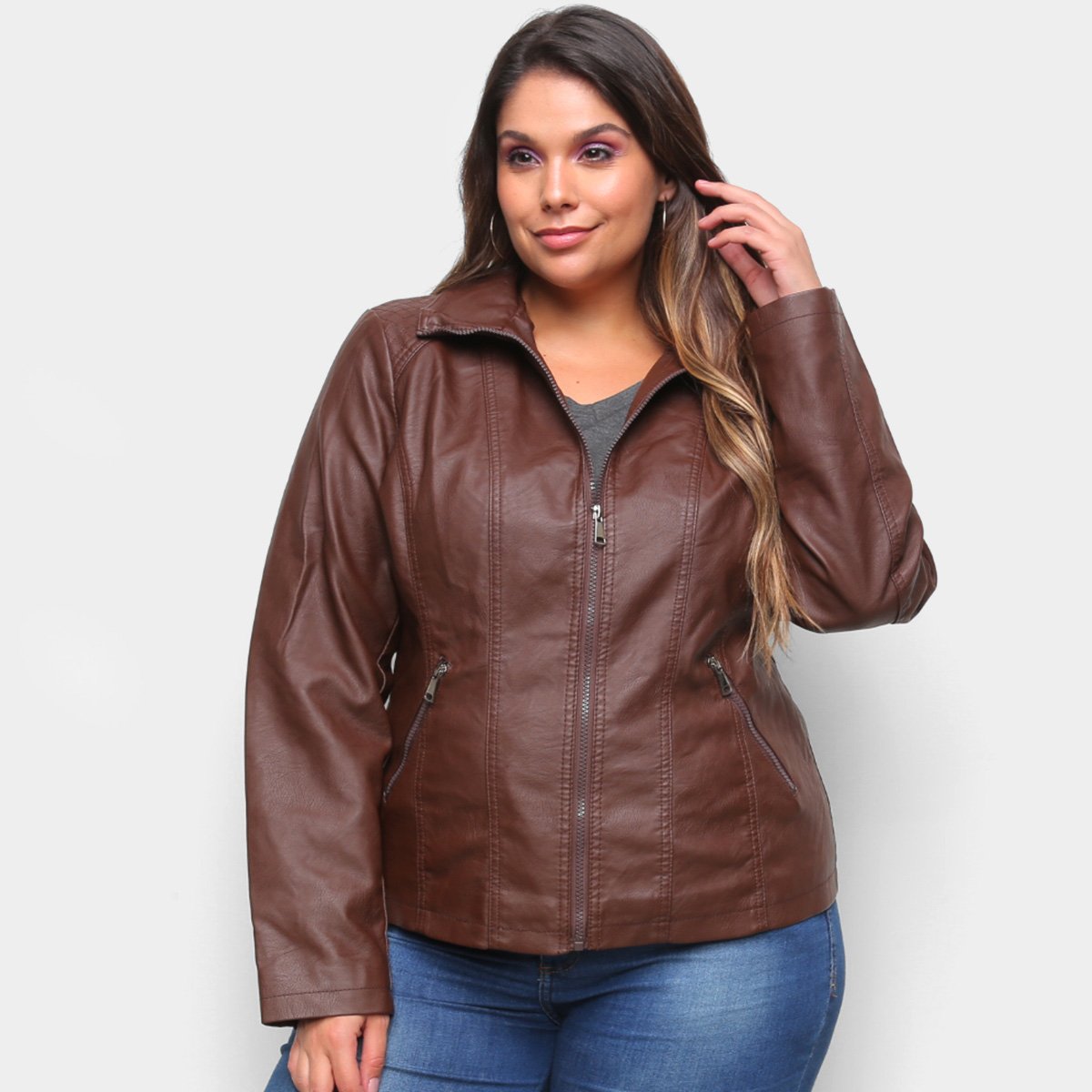 Jaqueta City Lady Plus Size PU Feminina - Marrom é ruim? Jaqueta City Lady Plus Size PU Feminina - Marrom é boa?