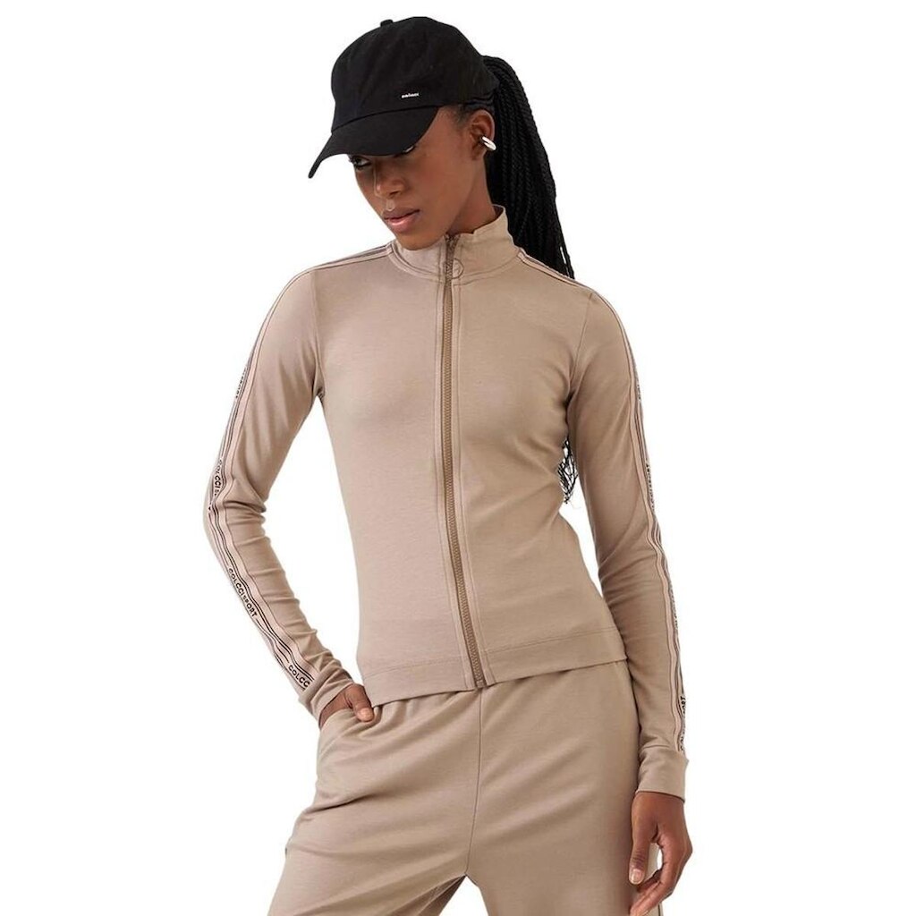 Jaqueta Colcci Esportivo Slim Com Gola Alta Cinza Funghi Feminino