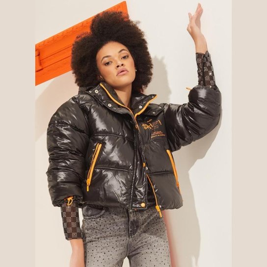 Jaqueta Colcci Puffer Feminina Preta Zattini