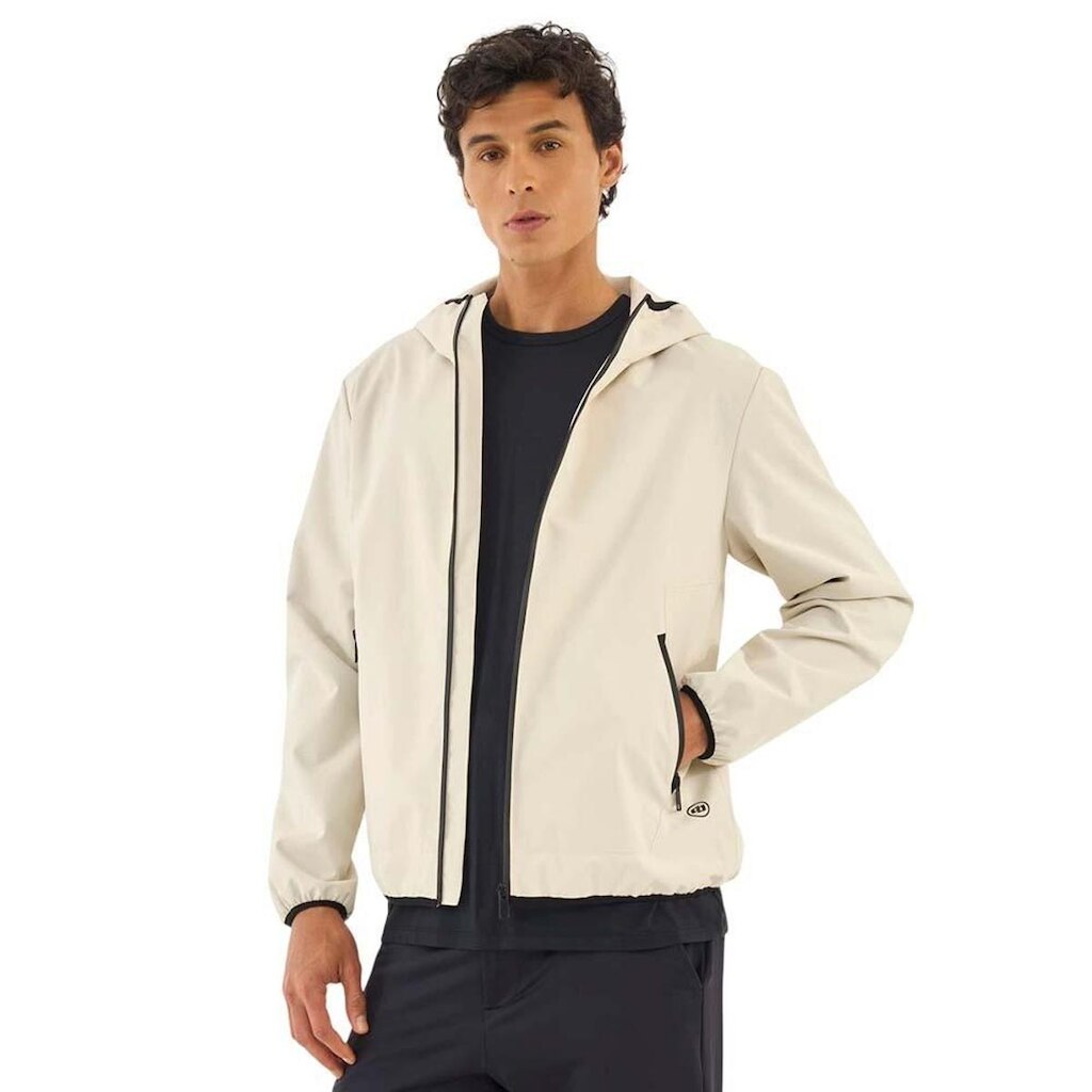 Jaqueta Colcci Tech Bomber Com Repelente Leve Bege Taupe Masculino