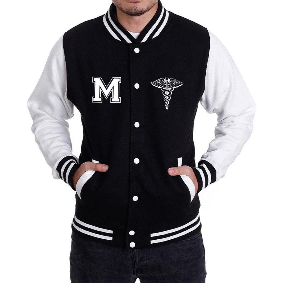 Jaqueta College Universitária Faculdade Medicina Masculina - Preto Menor preço em Jaqueta College Universitária Faculdade Medicina Masculina - Preto