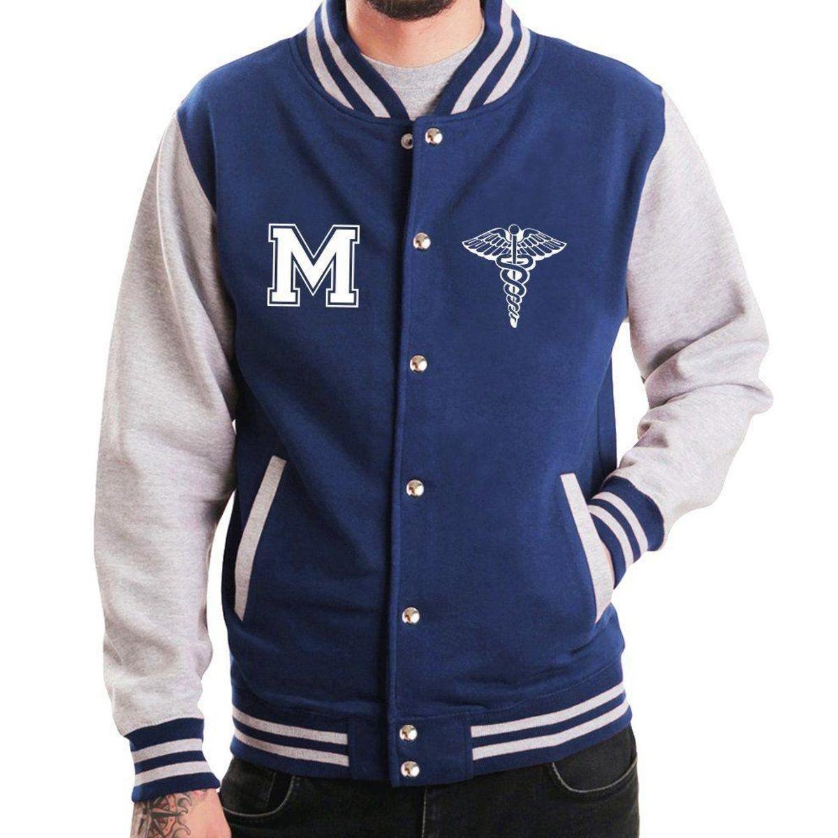 Jaqueta College Universitária Faculdade Medicina Masculina - Azul Escuro Menor preço em Jaqueta College Universitária Faculdade Medicina Masculina - Azul Escuro