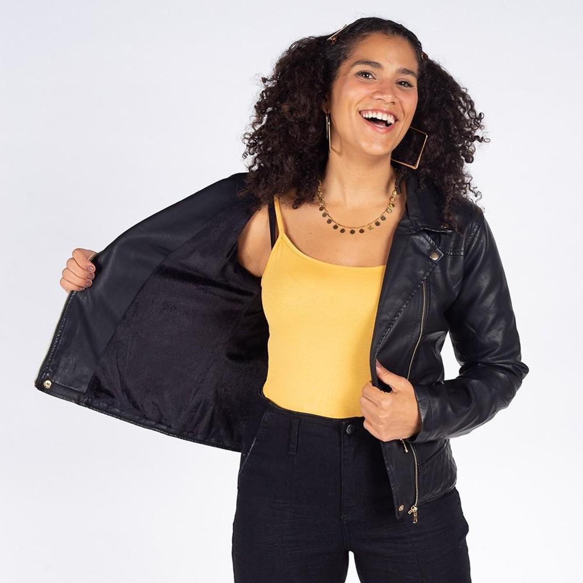 jaqueta feminina corino