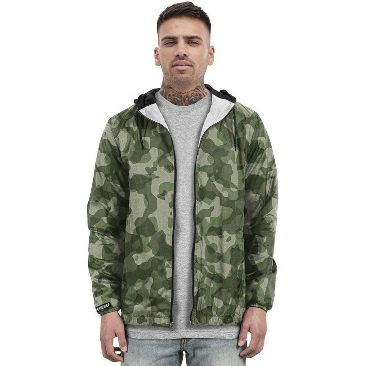 Jaqueta Corta Vento Chess Clothing Camuflado Masculina - Preto Menor preço em Jaqueta Corta Vento Chess Clothing Camuflado Masculina - Preto