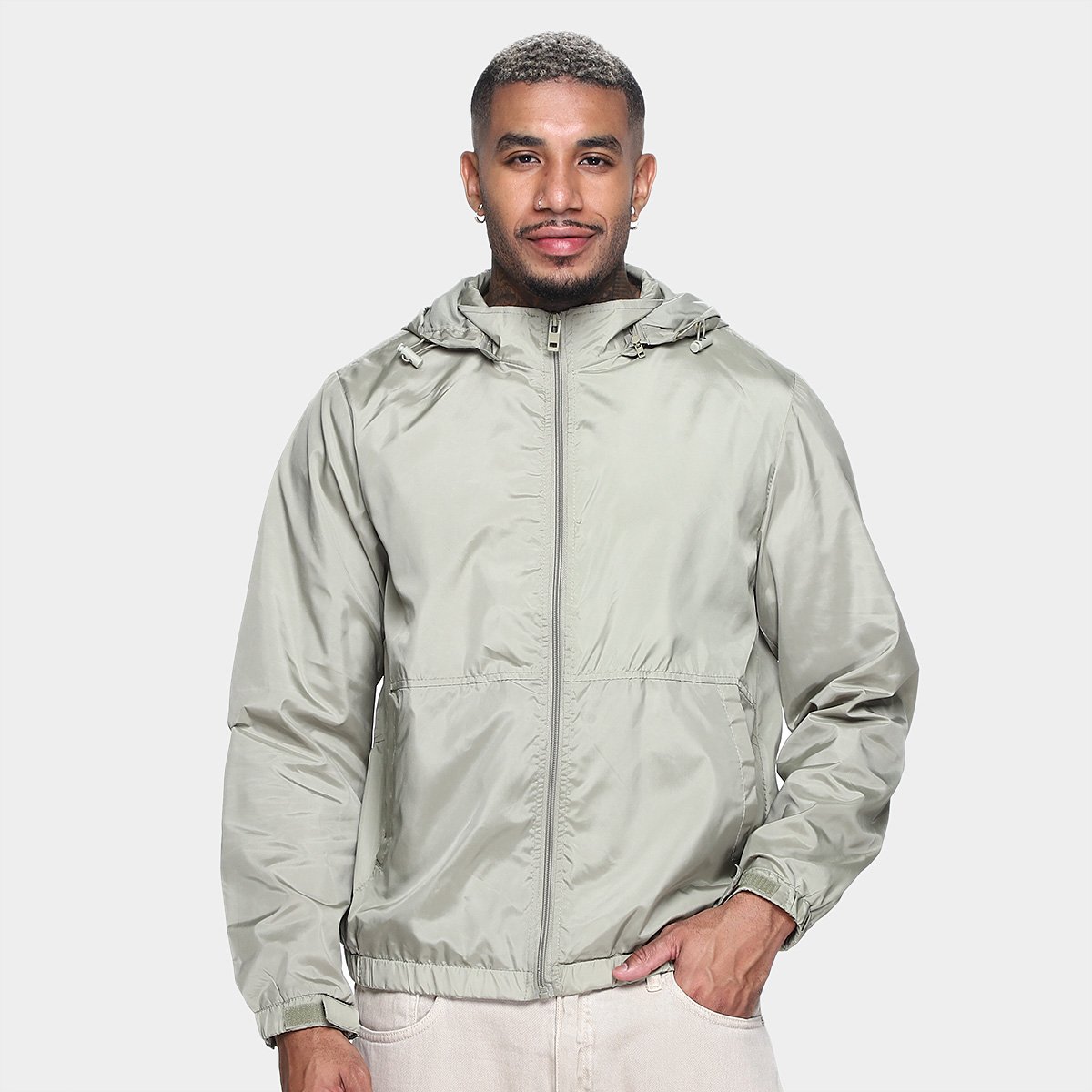 Jaqueta Corta Vento Com Capuz Broken Rules Masculina