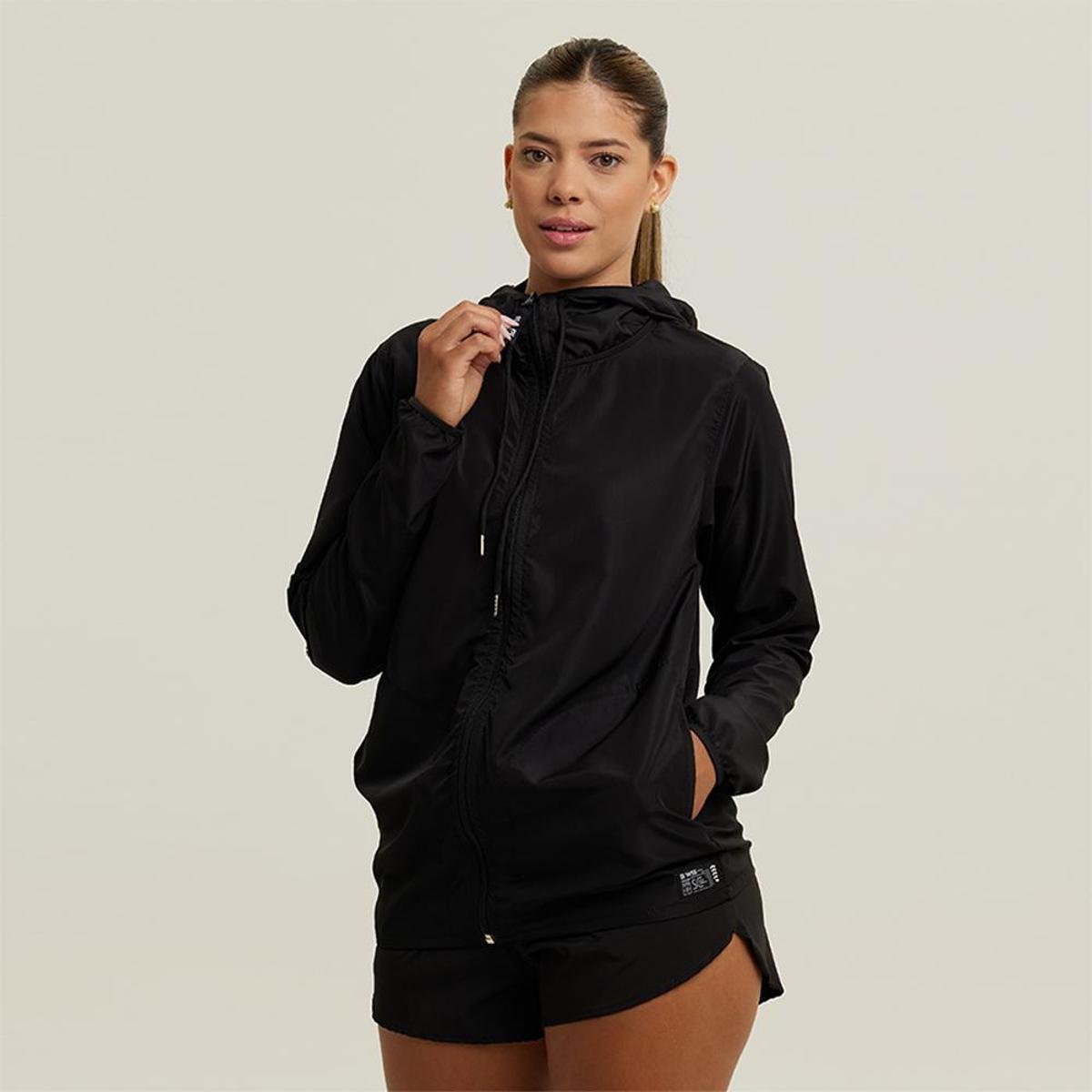 Jaqueta Corta Vento Impermeável Preto Feminino WSS Classic Menor preço em Jaqueta Corta Vento Impermeável Preto Feminino WSS Classic