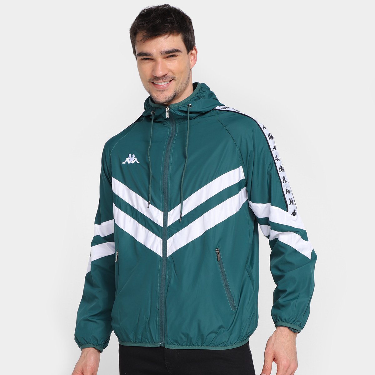 Jaqueta Corta Vento Kappa Banda Masculina - Verde+Branco é ruim? Jaqueta Corta Vento Kappa Banda Masculina - Verde+Branco é boa?