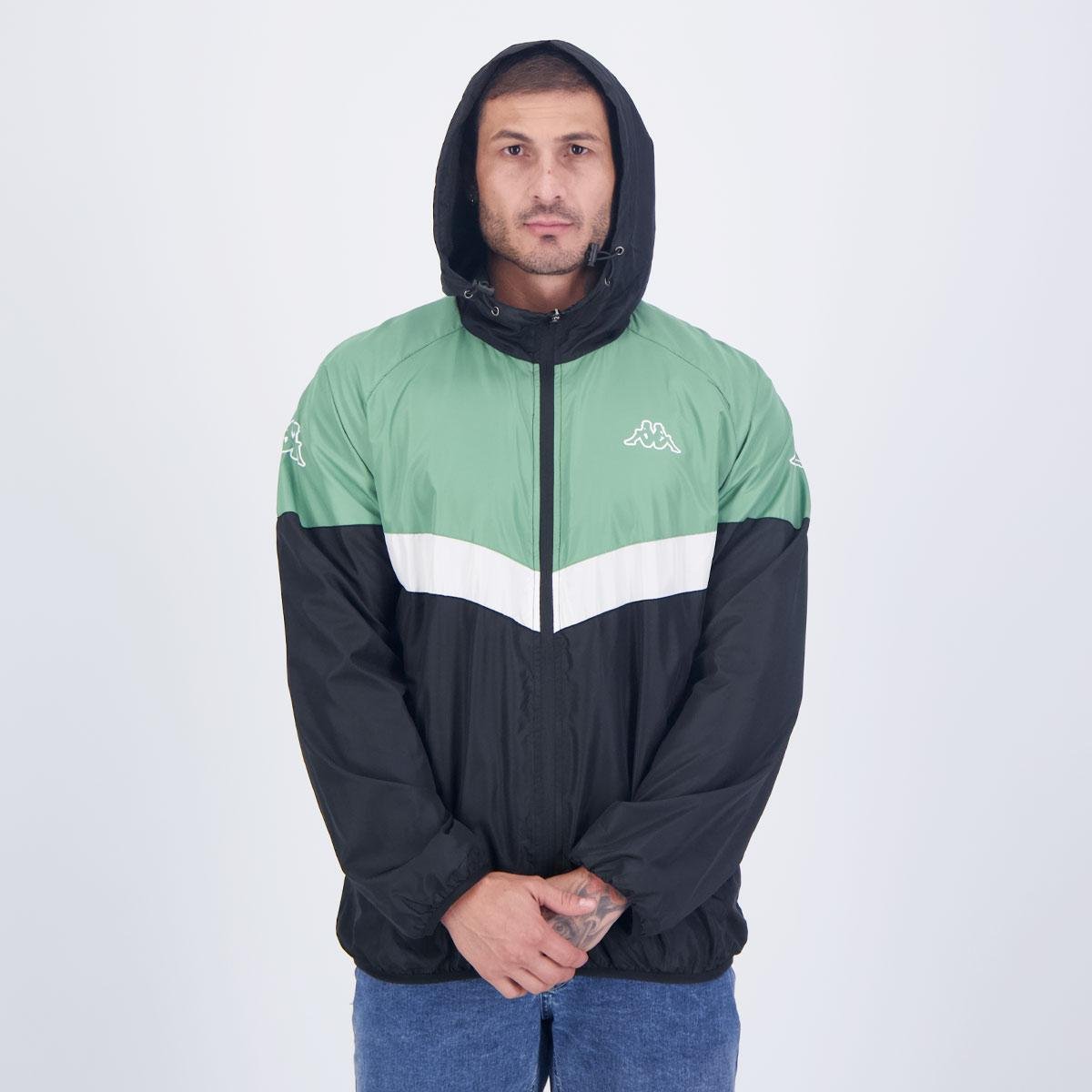 Jaqueta Corta Vento Kappa Sport Logo Verde Menor preço em Jaqueta Corta Vento Kappa Sport Logo Verde