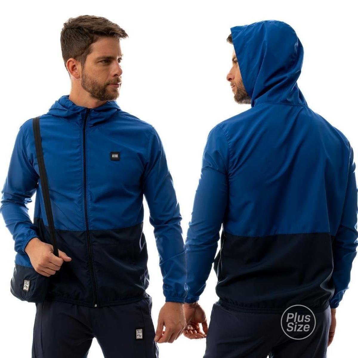 Jaqueta corta vento masculina plus size top