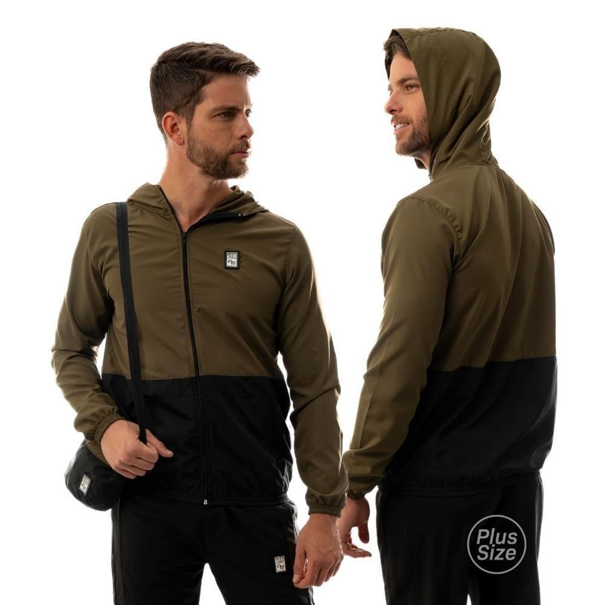 Jaqueta Corta Vento Plus Size Masculina Dual Cor Sem Forro Com Bolso Com Shoulder Bag Menor preço em Jaqueta Corta Vento Plus Size Masculina Dual Cor Sem Forro Com Bolso Com Shoulder Bag