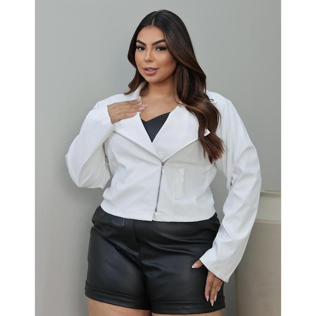 Jaqueta Courino Feminina Plus Size G1 ao G4 Estilosa