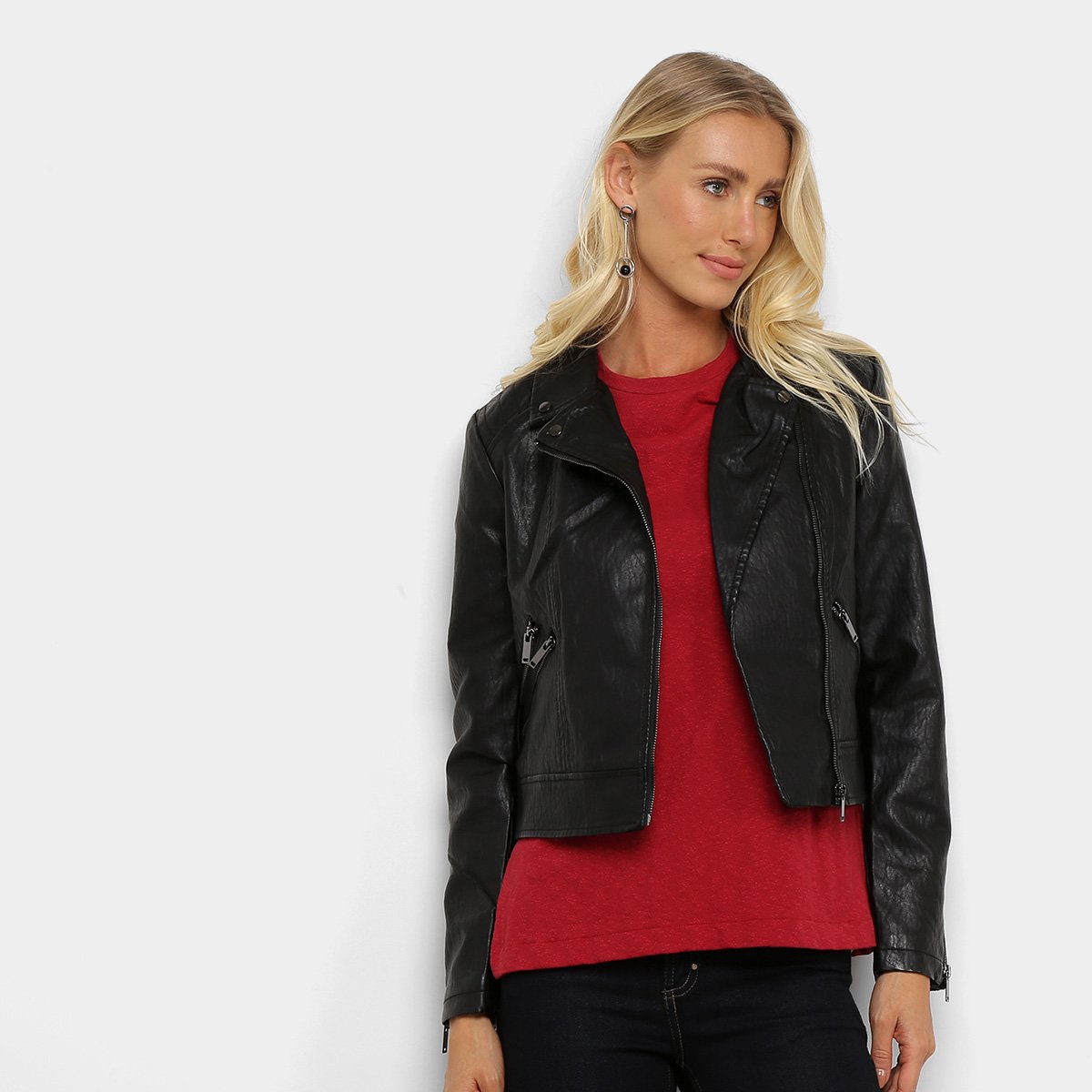 Jaqueta Cropped Facinelli Perfecto PU Feminina - Preto Menor preço em Jaqueta Cropped Facinelli Perfecto PU Feminina - Preto