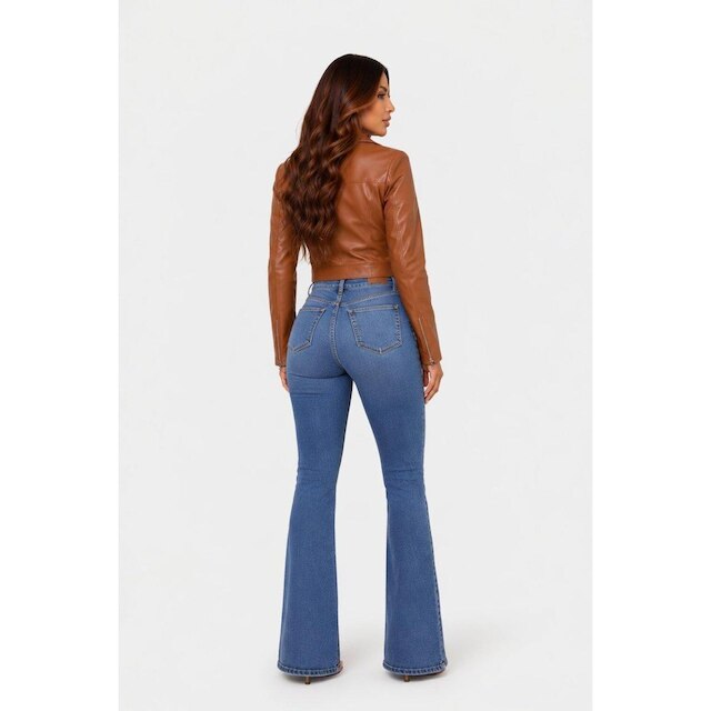 Jaqueta D Bell Outlet Fashion Couro Marrom