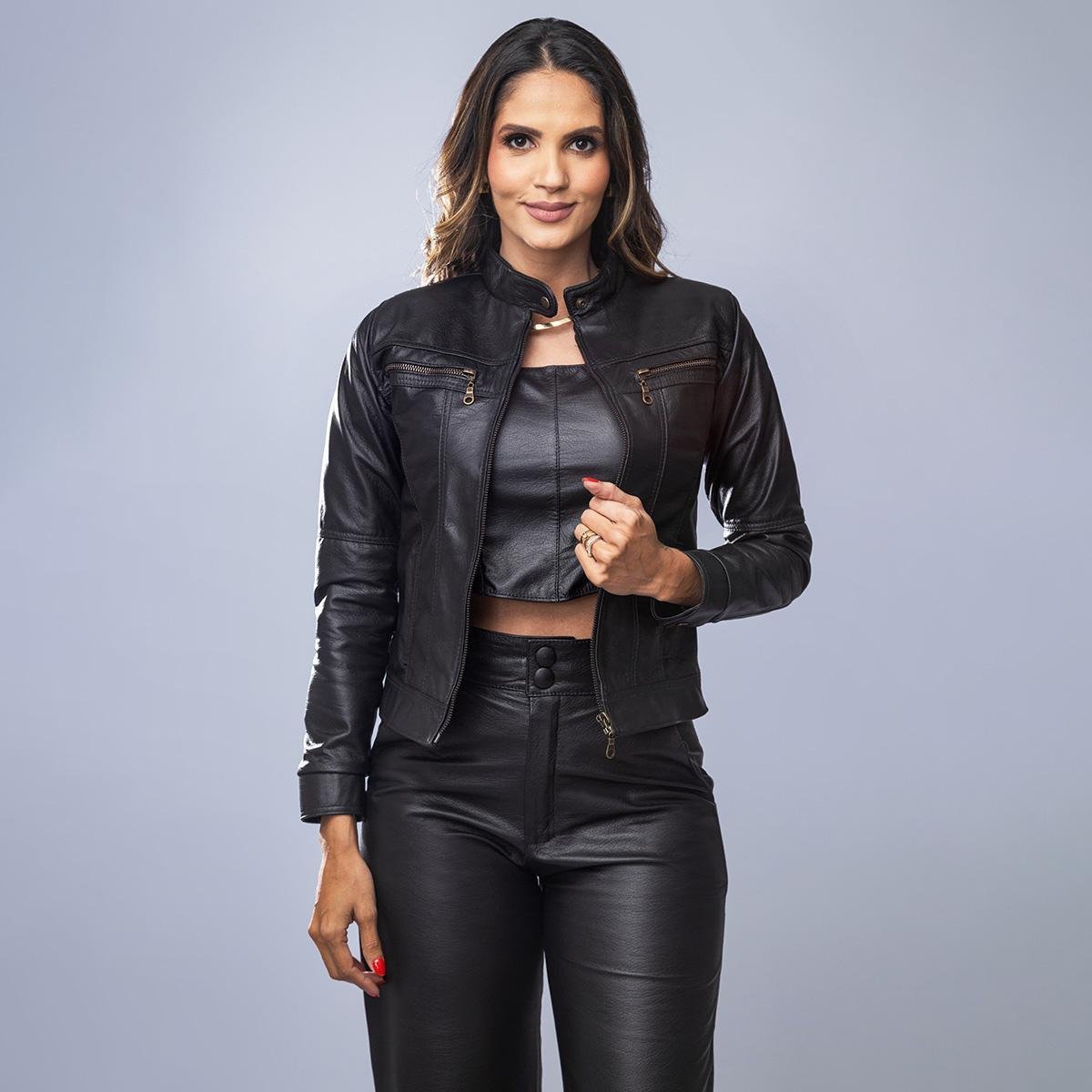 Couro Feminina Jaqueta Forum Feminina Posthaus Jaqueta Suede