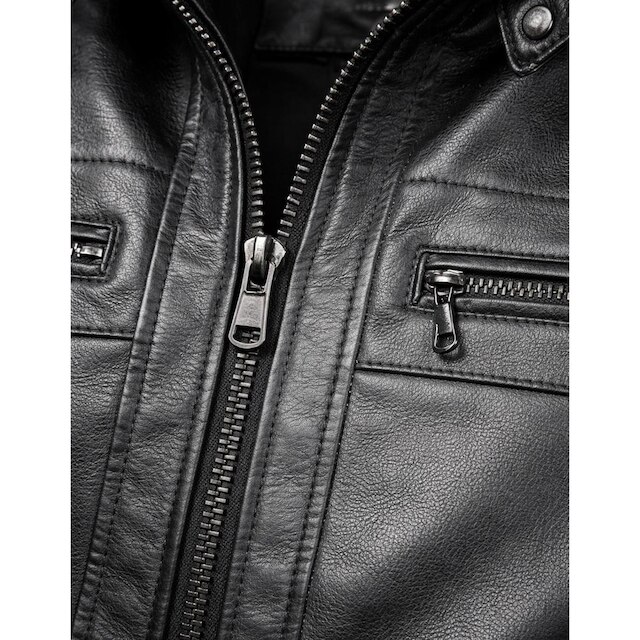 Jaqueta De Couro Masculina Motoqueiro Luxo Couro PU Importado Com Forro