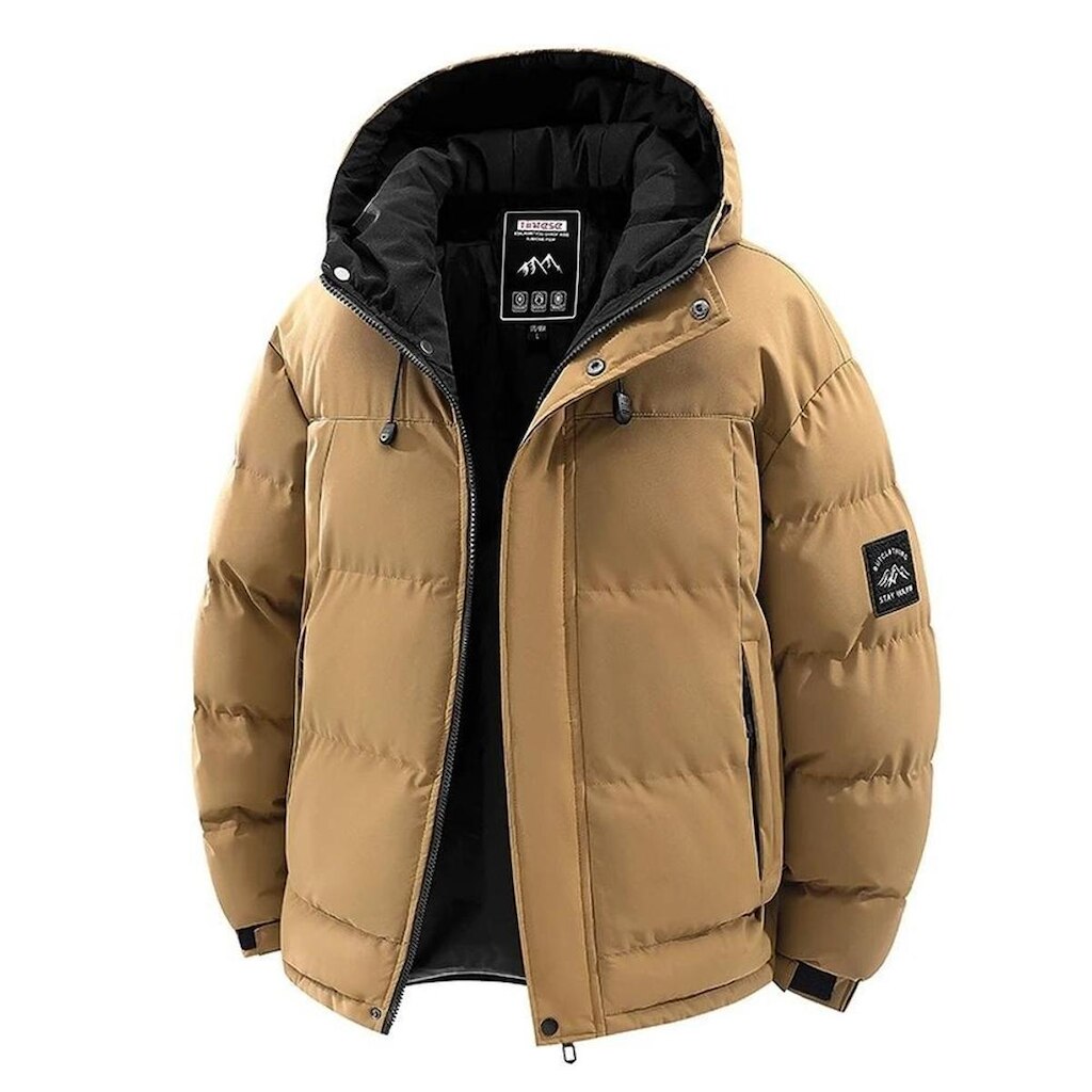 Jaqueta de Inverno Forrada Masculina com Ziper