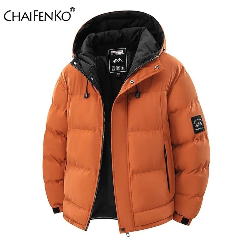 Jaqueta de Inverno Forrada Masculina com Ziper