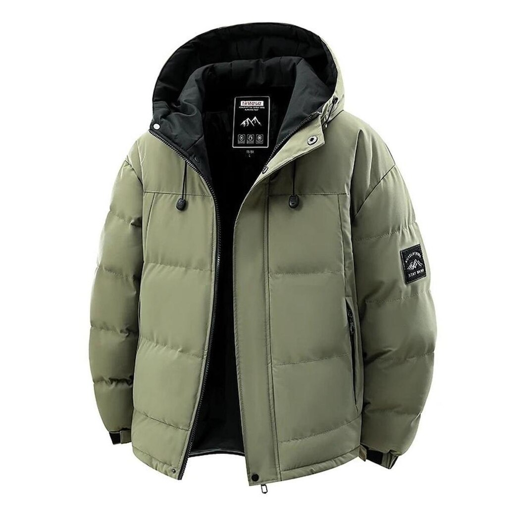 Jaqueta de Inverno Forrada Masculina com Ziper