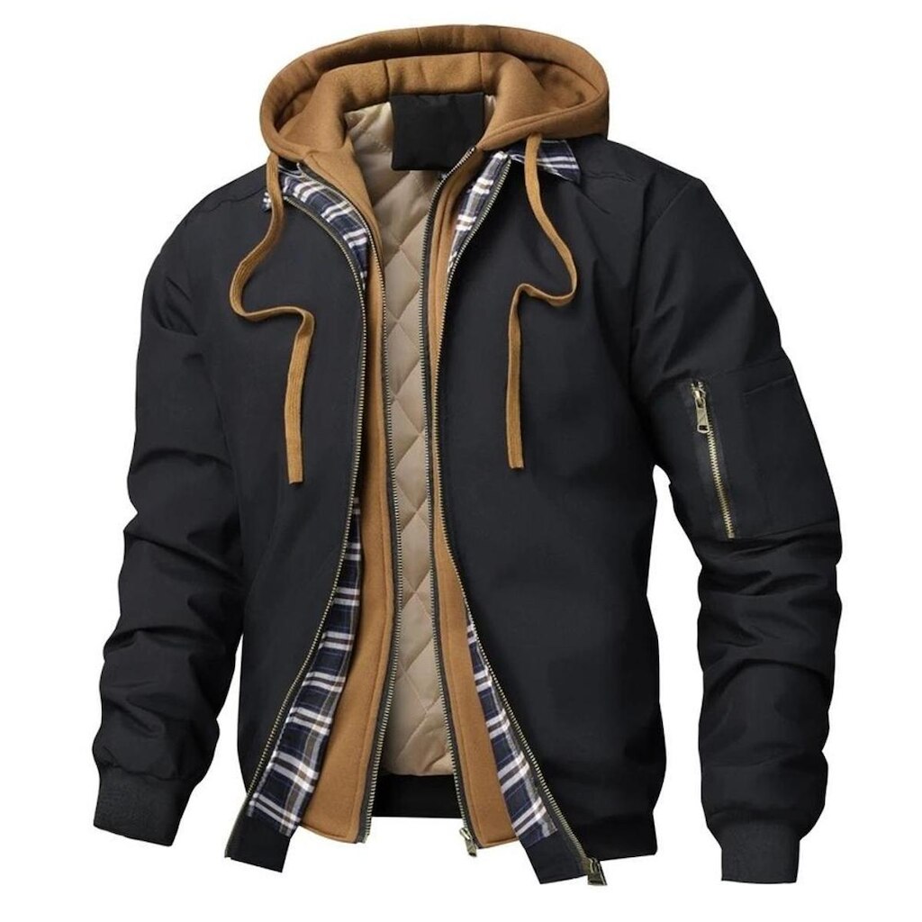 Jaqueta de Inverno Masculina com Capuz