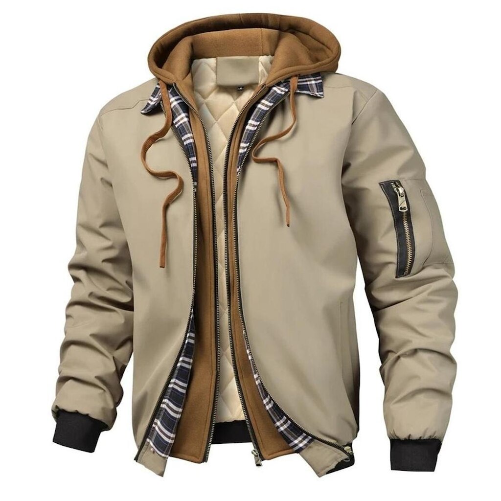 Jaqueta de Inverno Masculina com Capuz