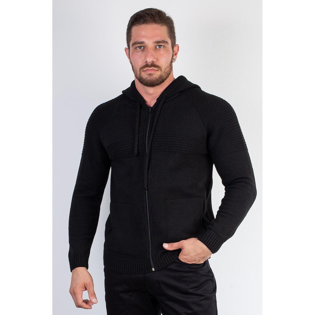 Jaqueta de malha mesclada manga raglan 50005 - G - Bege