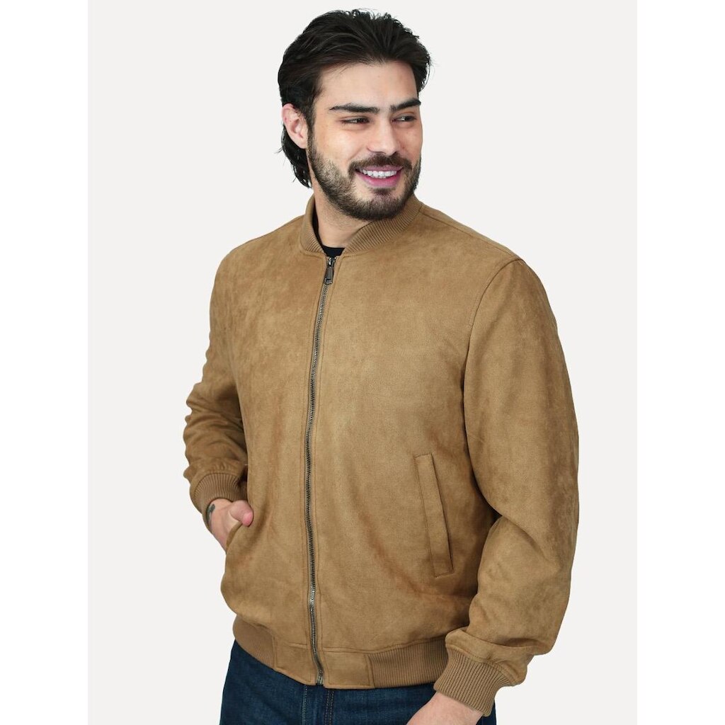 Jaqueta Dixen Masculina Bomber Suede Marrom