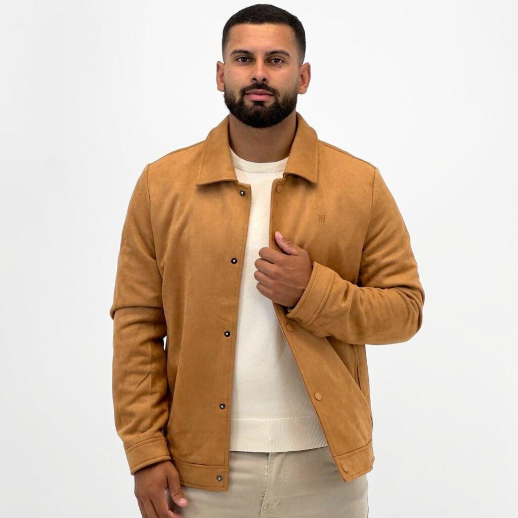 Jaqueta Dyordhana em Suede com Botão Masculina