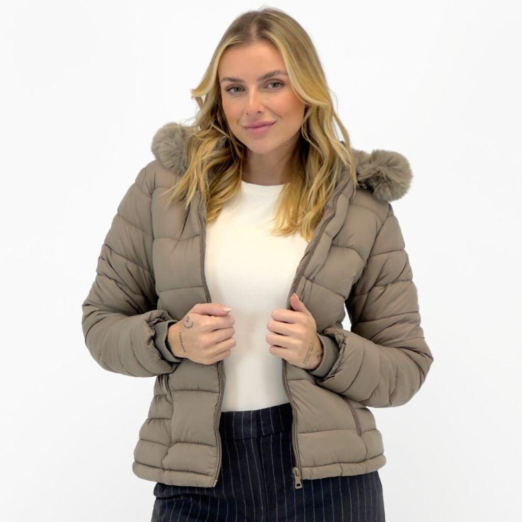 Jaqueta Dyordhana Nylon Puffer com Capuz Feminina