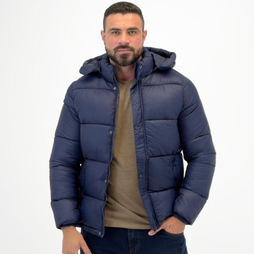 Jaqueta Dyordhana Nylon Puffer com Capuz Masculina
